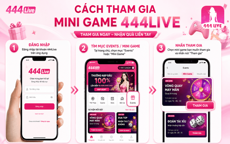 Cách tham gia mini game 444Live
